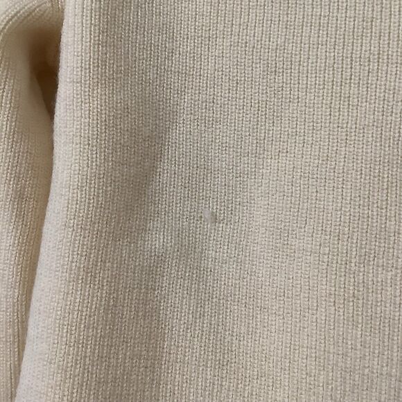 J.Crew Cream Ruffle Neck Merino Wool Blend Knit Quiet Luxury Preppy Sweater XS - Picture 7 of 10